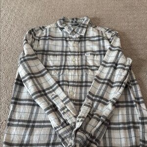 Abercrombie Kids Plaid Button-Down Shirt - Gray and White